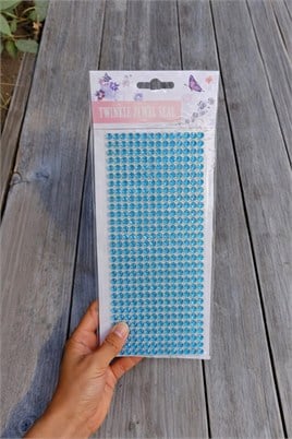 Mavi Kristal Taşlı Kendinden Yapışkanlı Sticker Süsleme Taşları – Dekoratif Sim Taş Seti 6mm 504 Adet