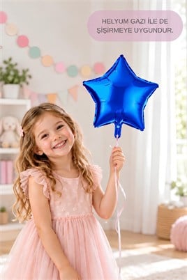 Mavi Yıldız Folyo Balon 45 cm - Bebek Çocuk Parti Kutlama