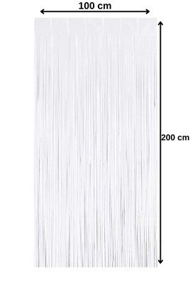 Metalize Arka Fon Kapı Perdesi Beyaz 100x200 cm