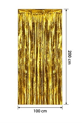 Metalize Arka Fon Kapı Perdesi Gold 100x200 cm