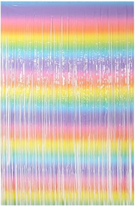 Metalize Arka Fon Kapı Perdesi Makaron Gökkuşağı 100x200 cm