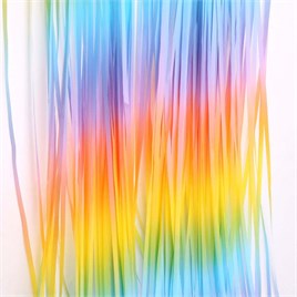 Metalize Arka Fon Kapı Perdesi Makaron Gökkuşağı 100x200 cm
