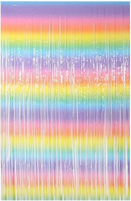 Metalize Arka Fon Kapı Perdesi Makaron Gökkuşağı 100x200 cm