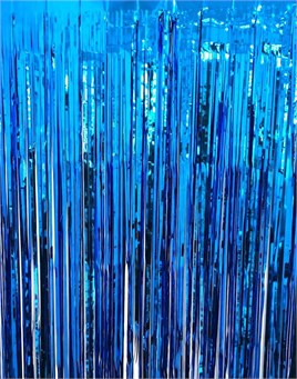 Metalize Arka Fon Kapı Perdesi Mavi 100x200 cm