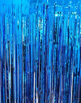 Metalize Arka Fon Kapı Perdesi Mavi 100x200 cm