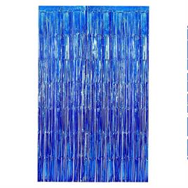Metalize Arka Fon Kapı Perdesi Mavi 100x200 cm
