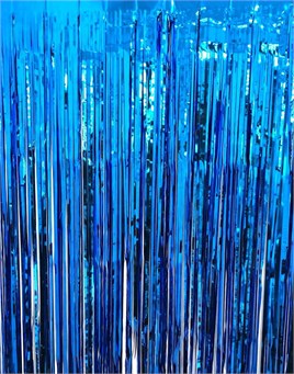 Metalize Arka Fon Kapı Perdesi Mavi 100x200 cm