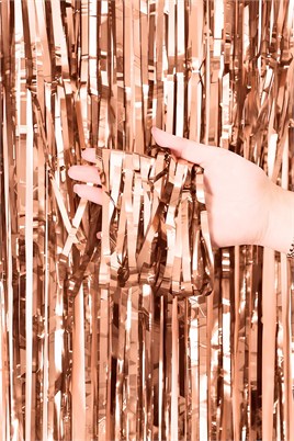 Metalize Arka Fon Kapı Perdesi Rose Gold 100x200 cm