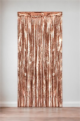 Metalize Arka Fon Kapı Perdesi Rose Gold 100x200 cm