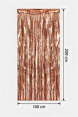 Metalize Arka Fon Kapı Perdesi Rose Gold 100x200 cm