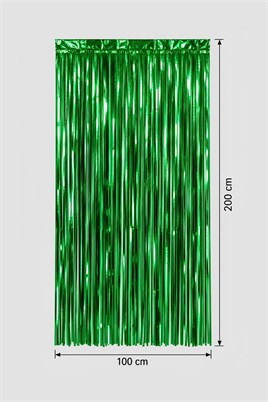 Metalize Arka Fon Kapı Perdesi Yeşil 100x200 cm