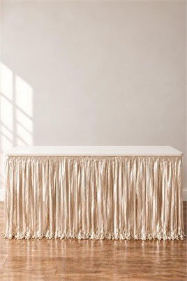 Metalize Masa Eteği Bej 70x300 cm