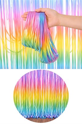 Metalize Masa Eteği Gökkuşağı 70x300 cm