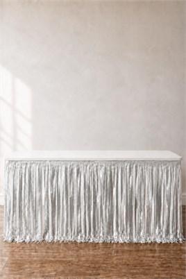 Metalize Masa Eteği Gümüş 70x300 cm