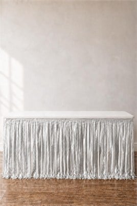 Metalize Masa Eteği Gümüş 70x300 cm