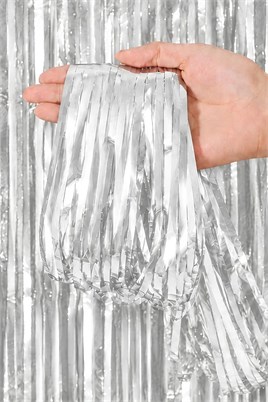 Metalize Masa Eteği Gümüş 70x300 cm