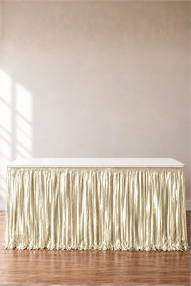 Metalize Masa Eteği Krem 70x300 cm