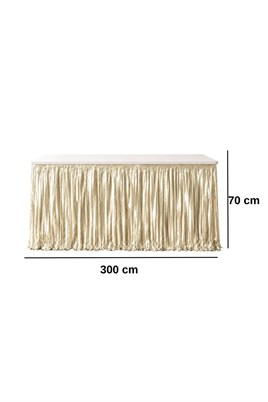 Metalize Masa Eteği Krem 70x300 cm