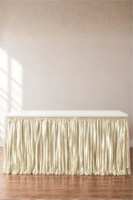 Metalize Masa Eteği Krem 70x300 cm