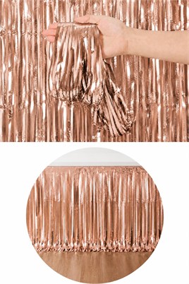 Metalize Masa Eteği Rose Gold 70x300 cm