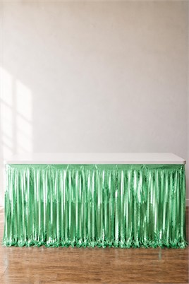 Metalize Masa Eteği Yeşil 70x300 cm