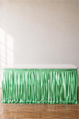 Metalize Masa Eteği Yeşil 70x300 cm