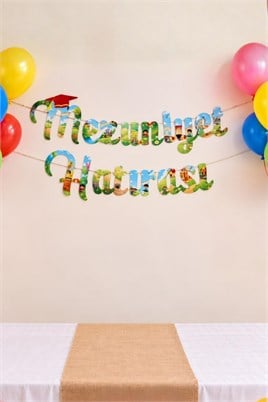 Mezuniyet Hatırası Banner – Renkli Desenli