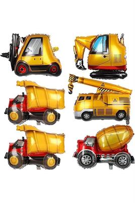 Mini Boy 6Lı İnşaat Temalı Folyo Balon Parti Malzemesi