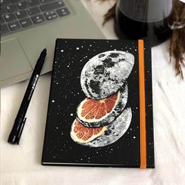 Moon Greyfurt Tasarımlı Lastikli Çizgisiz Defter