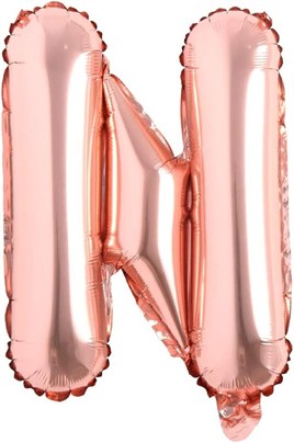 N Harf Rose Gold Folyo Balon16 İnç 36 cm