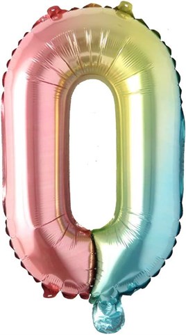 O Harf Gökkuşağı Folyo Balon16 İnç 36 cm