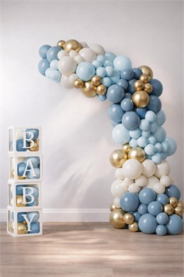 Okyanus Temalı Baby Shower Set 119 Parça; Baby Kutu ve Lateks Balon Set