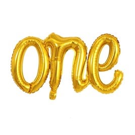 One Gold Folyo Balon - Bebek Çocuk Parti Kutlama Seti 