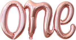 One Rose Gold Folyo Balon - Bebek Çocuk Parti Kutlama Seti 