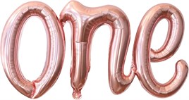 One Rose Gold Folyo Balon - Bebek Çocuk Parti Kutlama Seti 