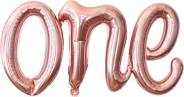 One Rose Gold Folyo Balon - Bebek Çocuk Parti Kutlama Seti 