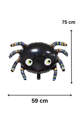 Örümcek Tasarımlı Büyük Boy Halloween Tasarımlı 82x55 Cm Folyo Balon Halloween Cadılar Bayramı Parti Malzemesi
