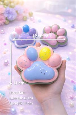 Pati Şeklinde Mavi Squishy Oyuncak Simli Yumuşak Stres Oyuncağı 12x11 cm