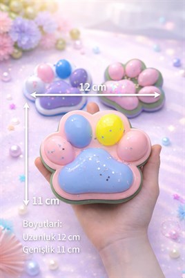 Pati Şeklinde Mavi Squishy Oyuncak Simli Yumuşak Stres Oyuncağı 12x11 cm