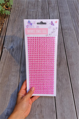 Pembe Kristal Taşlı Kendinden Yapışkanlı Sticker Süsleme Taşları 6 mm – 504 Adet