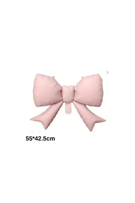 Pembe Kurdele Fiyonk Folyo Balon 55x42.5 cm