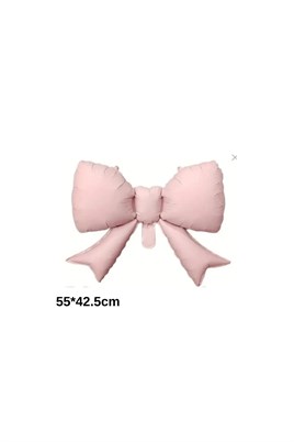 Pembe Kurdele Fiyonk Folyo Balon 55x42.5 cm