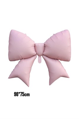 Pembe Kurdele Fiyonk Folyo Balon 98x75 cm