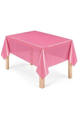 Pembe Renk Kullan At 120x180 Cm Doğum Günü Partisi Için Düz Tek Kullanımlık Plastik Masa Örtüsü
