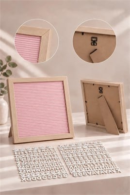 Pembe Yazı Panosu Mesaj Tahtası, Beyaz Harf Seti