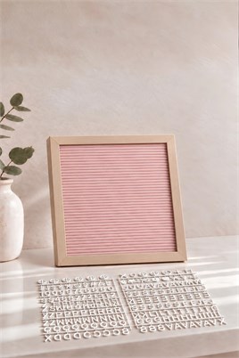 Pembe Yazı Panosu Mesaj Tahtası, Beyaz Harf Seti