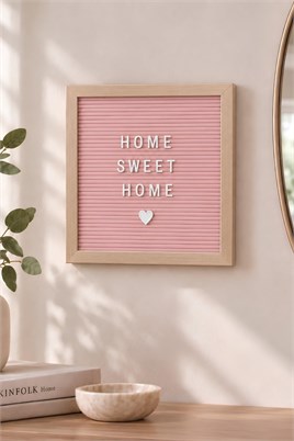 Pembe Yazı Panosu Mesaj Tahtası, Beyaz Harf Seti