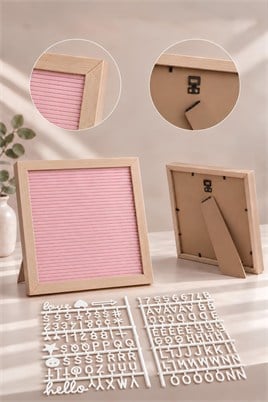 Pembe Yazı Panosu Mesaj Tahtası, Beyaz Harf Seti
