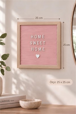 Pembe Yazı Panosu Mesaj Tahtası, Beyaz Harf Seti