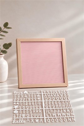 Pembe Yazı Panosu Mesaj Tahtası, Beyaz Harf Seti